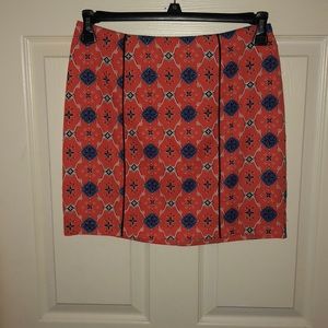 Over the knee print skirt